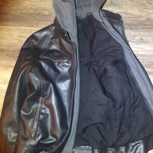 Men’s large leather bomber jacket